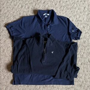 Comfort Inn Choice Hotels Navy Polo and 3/4 zip Sweater Medium
